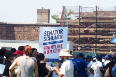 Salute to the HomeTown Heroes Ticker-Tape Parade to honor essential workers. The parade started in Battery Park and made its way up  Broadway (Canyon of Heroes) to City Hall  where NYC Mayor Bill de Blasio greeted them. The City Hall ceremony was modified because of the extreme heat today. The parade  featured 10 bands and 14 specialty vehicles. 
 The floats  departed in the following order, beginning with  
1.     Hospital Workers
2.     Healthcare Workers
3.     Education & Childcare
4.     First Responders
5.     Community Care
6.     City Workers
7.     Advocacy Organizations
8.     Transportation
9.     Hospitality & Building Care
10.  Emergency Food
11.  Communication & Delivery
12.  Small Businesses & Bodega
13.  Utilities
14.  Reinforcements