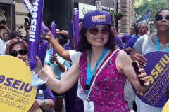 Salute to the HomeTown Heroes Ticker-Tape Parade to honor essential workers. The parade started in Battery Park and made its way up  Broadway (Canyon of Heroes) to City Hall  where NYC Mayor Bill de Blasio greeted them. The City Hall ceremony was modified because of the extreme heat today. The parade  featured 10 bands and 14 specialty vehicles. 
 The floats  departed in the following order, beginning with  
1.     Hospital Workers
2.     Healthcare Workers
3.     Education & Childcare
4.     First Responders
5.     Community Care
6.     City Workers
7.     Advocacy Organizations
8.     Transportation
9.     Hospitality & Building Care
10.  Emergency Food
11.  Communication & Delivery
12.  Small Businesses & Bodega
13.  Utilities
14.  Reinforcements