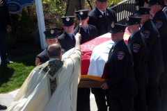 April 28, 2022 Funeral for New York City Firefighter Timothy Klein age 31. He was killed when he was searching for a Autistic boy the Second floor ceiling collapsed on top of both of them killing them in a 3 alarm fire in the Canarsie section of Brooklyn N.Y. 
Photos: Bruce Cotler©2022