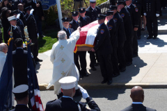 April 28, 2022 Funeral for New York City Firefighter Timothy Klein age 31. He was killed when he was searching for a Autistic boy the Second floor ceiling collapsed on top of both of them killing them in a 3 alarm fire in the Canarsie section of Brooklyn N.Y. 
Photos: Bruce Cotler©2022