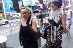 New York's Times Square is getting back to business even though the Delta Variant  number of cases are starting to creep up.
The Naked Cowboy,The  Naked Cowgirl, The Costume Characters were all outside on a beautiful day trying to make money. Some other strange folks were also enjoying the sights as well.