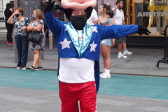 New York's Times Square is getting back to business even though the Delta Variant  number of cases are starting to creep up.
The Naked Cowboy,The  Naked Cowgirl, The Costume Characters were all outside on a beautiful day trying to make money. Some other strange folks were also enjoying the sights as well.