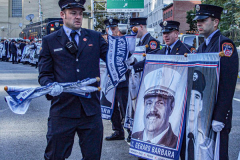 The Tunnel to Tower 5k run and walk in NYC filled with runners of all kinds to commemorate the run on 9/11 of Fireman Stephen Siller from Brooklyn to Manhattan through the Hugh L. Carey tunnel.
The run pays tribute to the 343 FDNY firefighters, 71 law enforcement officers and thousands of civilians who lost their lives on that catastrophic day 20 years ago. All proceeds to the event go to supporting those of first responders and injured service members. 
Service members adorned with images of those lost and holding flags lined the streets in support of the runners as they passed through the tunnel and ran their way through lower Manhattan to the finish line. (C) Bianca Otero, September 26, 2021