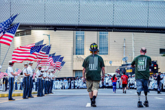 The Tunnel to Tower 5k run and walk in NYC filled with runners of all kinds to commemorate the run on 9/11 of Fireman Stephen Siller from Brooklyn to Manhattan through the Hugh L. Carey tunnel.
The run pays tribute to the 343 FDNY firefighters, 71 law enforcement officers and thousands of civilians who lost their lives on that catastrophic day 20 years ago. All proceeds to the event go to supporting those of first responders and injured service members. 
Service members adorned with images of those lost and holding flags lined the streets in support of the runners as they passed through the tunnel and ran their way through lower Manhattan to the finish line. (C) Bianca Otero, September 26, 2021