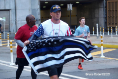 New York,  September 26, 2021 20th Tunnel 2 Tower Run. Runners start in Brooklyn run thru the Hugh L. Carey Tunnel and end the run by the Freedom tower in Manhattan.