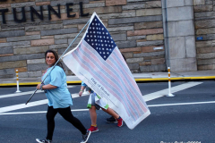 New York,  September 26, 2021 20th Tunnel 2 Tower Run. Runners start in Brooklyn run thru the Hugh L. Carey Tunnel and end the run by the Freedom tower in Manhattan.