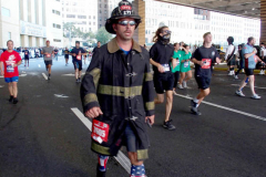New York,  September 26, 2021 20th Tunnel 2 Tower Run. Runners start in Brooklyn run thru the Hugh L. Carey Tunnel and end the run by the Freedom tower in Manhattan.