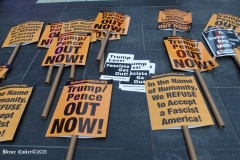 New York City, Trump Pence get out now Rally held in Times Square.