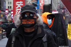New York City, Trump Pence get out now Rally held in Times Square.