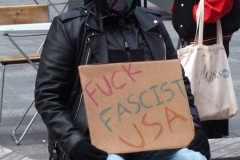 New York City, Trump Pence get out now Rally held in Times Square.