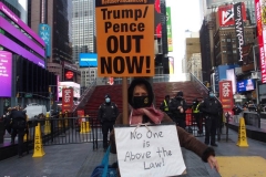 New York City, Trump Pence get out now Rally held in Times Square.