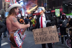 New York City, Trump Pence get out now Rally held in Times Square.