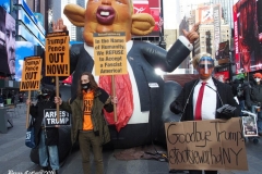New York City, Trump Pence get out now Rally held in Times Square.