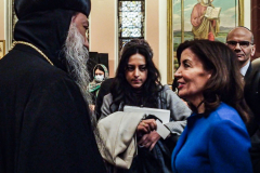Other religious assemblies came together to pray to offer prayers and support for Ukraine and people affected by the war. 
NY Governor Kathy Hochul also came in attendance, showing her support and expressing the admiration for the resilience of Ukrainian people. 
Amongst other who attended were, Rev. Dr Chryssavgis, H.E. Antony of Hierapolis, Rabbi Joseph Potasnik, H.E. Timothy Cardinal Dolan, Ukrainian Ambassador to the United States, Sergyi Kyslytsya, H.E. Archbishop Elpidophoros of America and others. Wednesday, March 9, 2022. New York, New York. (C) Bianca Otero