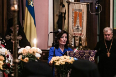 Other religious assemblies came together to pray to offer prayers and support for Ukraine and people affected by the war. 
NY Governor Kathy Hochul also came in attendance, showing her support and expressing the admiration for the resilience of Ukrainian people. 
Amongst other who attended were, Rev. Dr Chryssavgis, H.E. Antony of Hierapolis, Rabbi Joseph Potasnik, H.E. Timothy Cardinal Dolan, Ukrainian Ambassador to the United States, Sergyi Kyslytsya, H.E. Archbishop Elpidophoros of America and others. Wednesday, March 9, 2022. New York, New York. (C) Bianca Otero