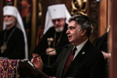 Other religious assemblies came together to pray to offer prayers and support for Ukraine and people affected by the war. 
NY Governor Kathy Hochul also came in attendance, showing her support and expressing the admiration for the resilience of Ukrainian people. 
Amongst other who attended were, Rev. Dr Chryssavgis, H.E. Antony of Hierapolis, Rabbi Joseph Potasnik, H.E. Timothy Cardinal Dolan, Ukrainian Ambassador to the United States, Sergyi Kyslytsya, H.E. Archbishop Elpidophoros of America and others. Wednesday, March 9, 2022. New York, New York. (C) Bianca Otero