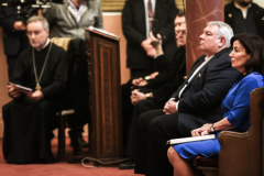 Other religious assemblies came together to pray to offer prayers and support for Ukraine and people affected by the war. 
NY Governor Kathy Hochul also came in attendance, showing her support and expressing the admiration for the resilience of Ukrainian people. 
Amongst other who attended were, Rev. Dr Chryssavgis, H.E. Antony of Hierapolis, Rabbi Joseph Potasnik, H.E. Timothy Cardinal Dolan, Ukrainian Ambassador to the United States, Sergyi Kyslytsya, H.E. Archbishop Elpidophoros of America and others. Wednesday, March 9, 2022. New York, New York. (C) Bianca Otero