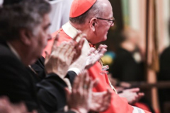 Other religious assemblies came together to pray to offer prayers and support for Ukraine and people affected by the war. 
NY Governor Kathy Hochul also came in attendance, showing her support and expressing the admiration for the resilience of Ukrainian people. 
Amongst other who attended were, Rev. Dr Chryssavgis, H.E. Antony of Hierapolis, Rabbi Joseph Potasnik, H.E. Timothy Cardinal Dolan, Ukrainian Ambassador to the United States, Sergyi Kyslytsya, H.E. Archbishop Elpidophoros of America and others. Wednesday, March 9, 2022. New York, New York. (C) Bianca Otero