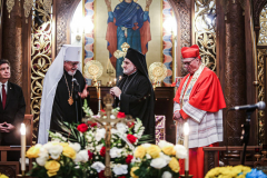 Other religious assemblies came together to pray to offer prayers and support for Ukraine and people affected by the war. 
NY Governor Kathy Hochul also came in attendance, showing her support and expressing the admiration for the resilience of Ukrainian people. 
Amongst other who attended were, Rev. Dr Chryssavgis, H.E. Antony of Hierapolis, Rabbi Joseph Potasnik, H.E. Timothy Cardinal Dolan, Ukrainian Ambassador to the United States, Sergyi Kyslytsya, H.E. Archbishop Elpidophoros of America and others. Wednesday, March 9, 2022. New York, New York. (C) Bianca Otero