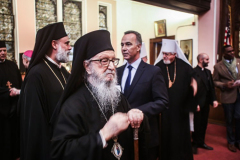 Other religious assemblies came together to pray to offer prayers and support for Ukraine and people affected by the war. 
NY Governor Kathy Hochul also came in attendance, showing her support and expressing the admiration for the resilience of Ukrainian people. 
Amongst other who attended were, Rev. Dr Chryssavgis, H.E. Antony of Hierapolis, Rabbi Joseph Potasnik, H.E. Timothy Cardinal Dolan, Ukrainian Ambassador to the United States, Sergyi Kyslytsya, H.E. Archbishop Elpidophoros of America and others. Wednesday, March 9, 2022. New York, New York. (C) Bianca Otero