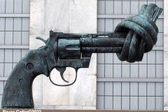 April 19, 2022  United Nations
United Nations Secretary General Antonio Guterres holds a press encounter in front of the peace sculpture on the United Nation grounds. He asking for an Orthodox Holy Week humanitarian pause to the war in the Ukraine.