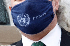 April 19, 2022  United Nations
United Nations Secretary General Antonio Guterres holds a press encounter in front of the peace sculpture on the United Nation grounds. He asking for an Orthodox Holy Week humanitarian pause to the war in the Ukraine.