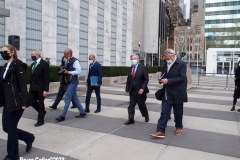 April 19, 2022  United Nations
United Nations Secretary General Antonio Guterres holds a press encounter in front of the peace sculpture on the United Nation grounds. He asking for an Orthodox Holy Week humanitarian pause to the war in the Ukraine.