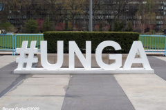 April 19, 2022  United Nations
United Nations Secretary General Antonio Guterres holds a press encounter in front of the peace sculpture on the United Nation grounds. He asking for an Orthodox Holy Week humanitarian pause to the war in the Ukraine.