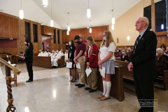 UND Eve of Remembrance Ceremony
Our Lady of Pity Church
Staten Island, NY
Photographs by:  Mary DiBiase Blaich

The 20th Annual Solemn Remembrance of 9/11 was held at the Church of Our Lady of Pity on Friday, September 10, 2021.  The evening is sponsored by University of Notre Dame  Alumni Club of Staten Island.  The evening began with 30 minutes of music by the Maura Molloy Group.  A con celebrated Mass began at 7:30, and Bishop John O’Hara was the main celebrant and homilist.  Many priests and deacons attended the event. 
 An honor guard was provided by the Knights of Columbus, and the Holy Name Society of St Anthony of Padua marched in and sat as a group.  
All the names of the Staten Island victims on 9/11 and the additional victims of 9/11 related illness were read by members of the club and students from the Island’s Catholic High Schools.  The number of victims is over 330.  
Shortly before the conclusion of the Mass,   Staten Island Pipes and Drums played “Amazing Grace” as the church was turned into darkness, with just the Altar candles burning.  
Following the service, the pipers and drummers performed more selections in the parking lot next to the parish hall.