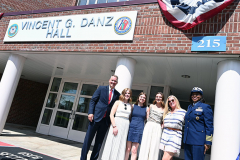 USCG Sector New York
UPH Renaming Ceremony
June 09, 2021
Sector New York
Staten Island, NY

For credit:  Mary DiBiase Blaich
The US Coast Guard renamed personnel housing after a NYPD/USCG Reserve 9/11 hero, Vincent G Danz. He died responding to the 9/11 attack.  Attending the ceremony were Police Commissioner Dermot Shea; Sector New York Commander Zeita Merchant; Angela Danz-Donohue, widow of Vincent Danz; and their three children.