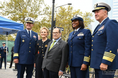 Monday, October 04, 2021
USCG Memorial Rededication
The Battery 
New York, NY
Photographs by
Mary DiBiase Blaich
The Coast Guard Memorial sculpture created by Norman Millet Thomas was originally dedicated in 1954.  Today, it was rededicated
In a new plaza created in front of the Coast Guard building in lower Manhattan.  Among the dignitaries attending were USCG Commandant Karl Schultz; Rear Admiral Thomas G. Allan, Commander, First Coast Guard District; Captain Zeita Merchant, Commander, Coast Guard Sector New York; State Senator Brian Kavanagh; Congressman Jerrold Nadler, and Warrie Price, President and Founder, The Battery Conservancy.  A reception followed at the historic Fraunces Tavern.