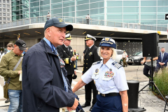 Monday, October 04, 2021
USCG Memorial Rededication
The Battery 
New York, NY
Photographs by
Mary DiBiase Blaich
The Coast Guard Memorial sculpture created by Norman Millet Thomas was originally dedicated in 1954.  Today, it was rededicated
In a new plaza created in front of the Coast Guard building in lower Manhattan.  Among the dignitaries attending were USCG Commandant Karl Schultz; Rear Admiral Thomas G. Allan, Commander, First Coast Guard District; Captain Zeita Merchant, Commander, Coast Guard Sector New York; State Senator Brian Kavanagh; Congressman Jerrold Nadler, and Warrie Price, President and Founder, The Battery Conservancy.  A reception followed at the historic Fraunces Tavern.