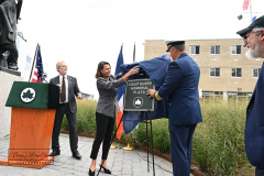 Monday, October 04, 2021
USCG Memorial Rededication
The Battery 
New York, NY
Photographs by
Mary DiBiase Blaich
The Coast Guard Memorial sculpture created by Norman Millet Thomas was originally dedicated in 1954.  Today, it was rededicated
In a new plaza created in front of the Coast Guard building in lower Manhattan.  Among the dignitaries attending were USCG Commandant Karl Schultz; Rear Admiral Thomas G. Allan, Commander, First Coast Guard District; Captain Zeita Merchant, Commander, Coast Guard Sector New York; State Senator Brian Kavanagh; Congressman Jerrold Nadler, and Warrie Price, President and Founder, The Battery Conservancy.  A reception followed at the historic Fraunces Tavern.