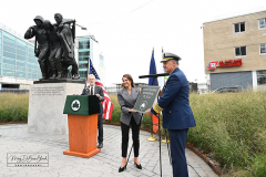 Monday, October 04, 2021
USCG Memorial Rededication
The Battery 
New York, NY
Photographs by
Mary DiBiase Blaich
The Coast Guard Memorial sculpture created by Norman Millet Thomas was originally dedicated in 1954.  Today, it was rededicated
In a new plaza created in front of the Coast Guard building in lower Manhattan.  Among the dignitaries attending were USCG Commandant Karl Schultz; Rear Admiral Thomas G. Allan, Commander, First Coast Guard District; Captain Zeita Merchant, Commander, Coast Guard Sector New York; State Senator Brian Kavanagh; Congressman Jerrold Nadler, and Warrie Price, President and Founder, The Battery Conservancy.  A reception followed at the historic Fraunces Tavern.