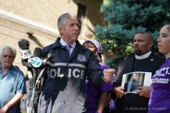 Patrick Lynch, President of the Police Benevolent Association speaks at Memorial for Slain NYPD Officer. Bronx residents, NYPD officials and Bronx elected officials hold a Candlelight Vigil in honor and in memory of NYPD Transit Officer Adrianna Reyes-Gomez who was brutally murdered in her Bronx apartment at 780 Grand Concourse, Bronx, New York 10451 on Wednesday, June 15, 2022

Photography by Enid B. Alvarez