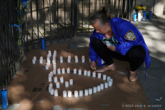 NYPD make a heart out of candles in front of building where slain Transit officer Adrianna Reyes-Gomez was killed. Bronx residents, NYPD officials and Bronx elected officials hold a Candlelight Vigil in honor and in memory of NYPD Transit Officer Adrianna Reyes-Gomez who was brutally murdered in her Bronx apartment at 780 Grand Concourse, Bronx, New York 10451 on Wednesday, June 15, 2022

Photography by Enid B. Alvarez