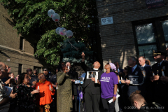 Balloons are let go during Candlelight Vigil. NYPD officials and Bronx elected officials hold a Candlelight Vigil in honor and in memory of NYPD Transit Officer Adrianna Reyes-Gomez who was brutally murdered in her Bronx apartment at 780 Grand Concourse, Bronx, New York 10451 on Wednesday, June 15, 2022

Photography by Enid B. Alvarez