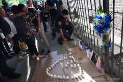Jullissa Reyes, sister of slain Transit Officer Adrianna Reyes-Gomez along with Bronx residents, NYPD officials and Bronx elected officials hold a Candlelight Vigil in honor and in memory of NYPD Transit Officer Adrianna Reyes-Gomez who was brutally murdered in her Bronx apartment at 780 Grand Concourse, Bronx, New York 10451 on Wednesday, June 15, 2022

Photography by Enid B. Alvarez