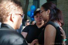 Julissa Reyes, sister of NYPD Transit Officer gets comforted by family members and friends at Memorial Candlelight Vigil for NYPD Slain Officer Adrianna Reyes-Gomez. Bronx residents, NYPD officials and Bronx elected officials hold a Candlelight Vigil in honor and in memory of NYPD Transit Officer Adrianna Reyes-Gomez who was brutally murdered in her Bronx apartment at 780 Grand Concourse, Bronx, New York 10451 on Wednesday, June 15, 2022

Photography by Enid B. Alvarez