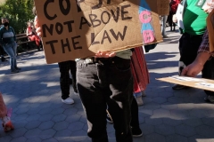 Mass march to defund the New York City Police Department, Tax the rich, and stop the layoffs held at Washington Square Park in New York's Greenwich Village.