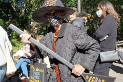 Mass march to defund the New York City Police Department, Tax the rich, and stop the layoffs held at Washington Square Park in New York's Greenwich Village.