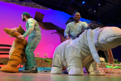 Sebastiano Ricci, is one of the swing who plays for Tigger in Winnie the Pooh the New Musical Stage Adaption. Beside Sebastiano Ricci, is Emmanuel Elpenord who is playing as Eeyore in this morning show that is located at the Theatre Row (410 W 42nd St., New York on 23 Jan 2022.