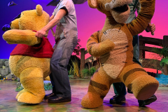 Jake Bazel, is Winnie the Pooh in Winnie the Pooh the New Musical Stage Adaption. Beside Jake, is Sebastiano Ricci playing this morning as Tigger! Located at the Theatre Row (410 W 42nd St., New York on 23 Jan 2022.