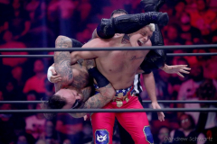 Pictured: Cody Rhodes and Malakai Black.
Wrestlers from AEW (All Elite Wrestling) fought each other in the ring under the roof of Arthur Ashe Stadium in Flushing NY on September 22, 2021 during a live televised broadcast of AEW Dynamite: Grand Slam. (Photo by Andrew Schwartz)