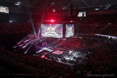 Wrestlers from AEW (All Elite Wrestling) fought each other in the ring and under the roof of Arthur Ashe Stadium in Flushing NY on September 22, 2021 during a live televised broadcast of AEW Dynamite: Grand Slam. (Photo by Andrew Schwartz)