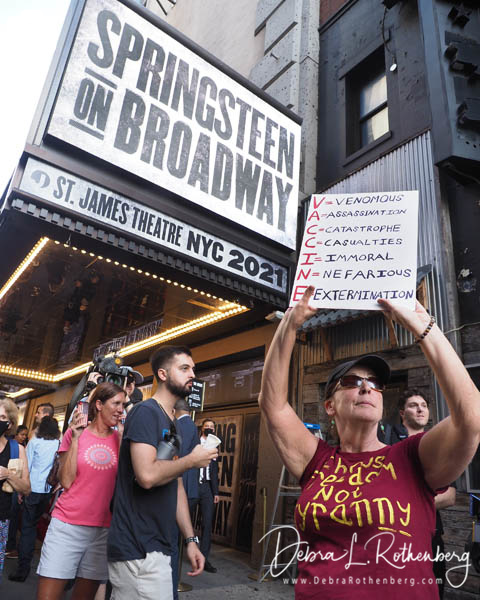 Anti -Vaxxers Protest The Opening of “Springsteen On Broadway”