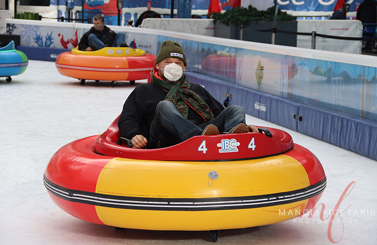 Bumper Cars on Ice at Bryant Park