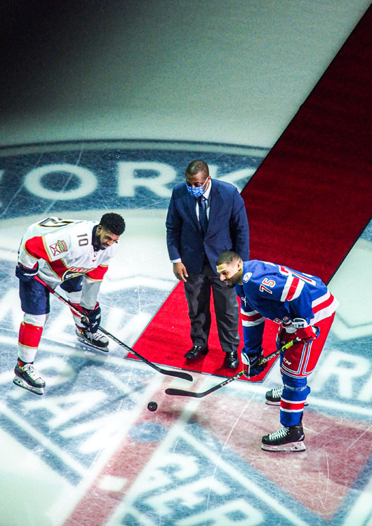 Lieutenant Governor Benjamin Commemorates Black History Month at NHL Rangers Game
