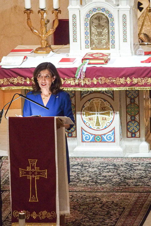 New York Governor Kathy Hochul and Other Dignitaries Attend Mass at St. George Ukrainian Catholic Church in The East Village