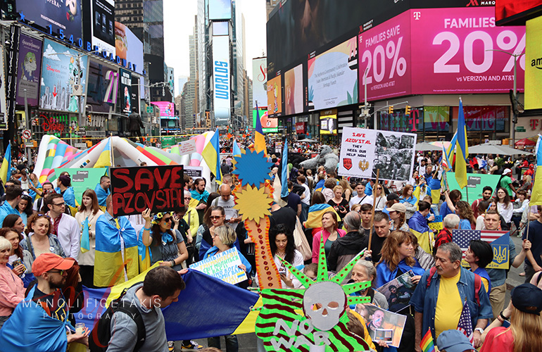 Save Azovstal March in Times Square